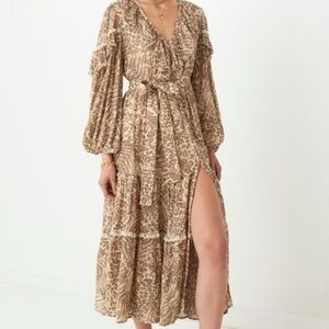 SPELL AND THE GYPSY COLLECTIVE LEOPARD PRINT ADA GOWN NWT SIZE SMALL